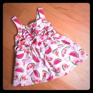 🍉 EUC ruffled baby girl watermelon dress